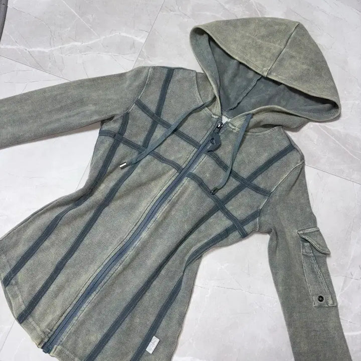 [BUNJANG] Sculptor Washed Bondage Hoodie Zip-up (S) / 스컬프터 워시드 본디지 후드집업 S