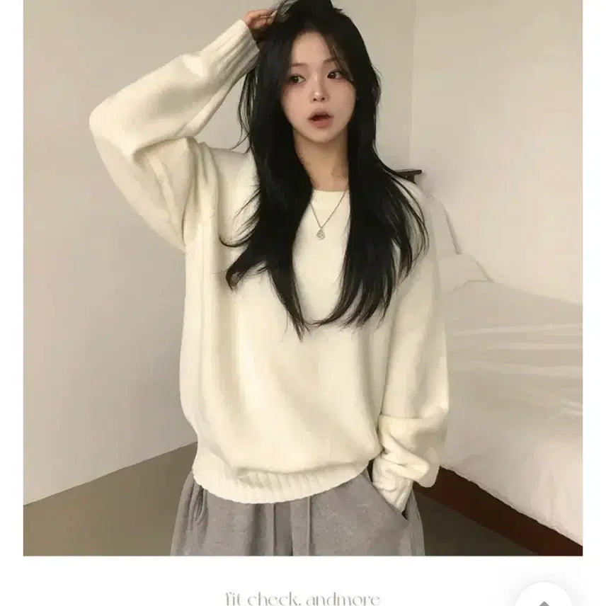 [BUNJANG] Andmore Loose Fit Round Knit Sweater / 앤드모어 루즈핏 라운드 니트