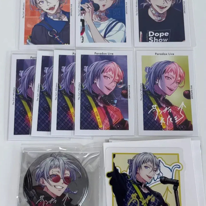 [BUNJANG] Paradox Live Natsume Ryu Signed JPRIDE Can Badge &amp; Clear Card Bundle Set / 파라라이 나츠메 류 사인 지프리 캔뱃지 클리어카드