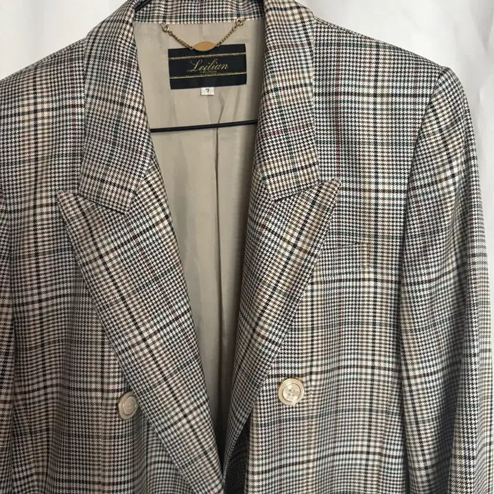 [BUNJANG] Checkered Double-Breasted Jacket / 체크 더블 자켓 7사이즈
