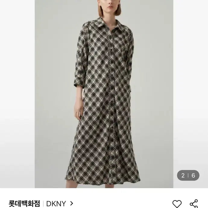 [SOLD OUT] 한섬 DKNY 체크 롱원피스 66