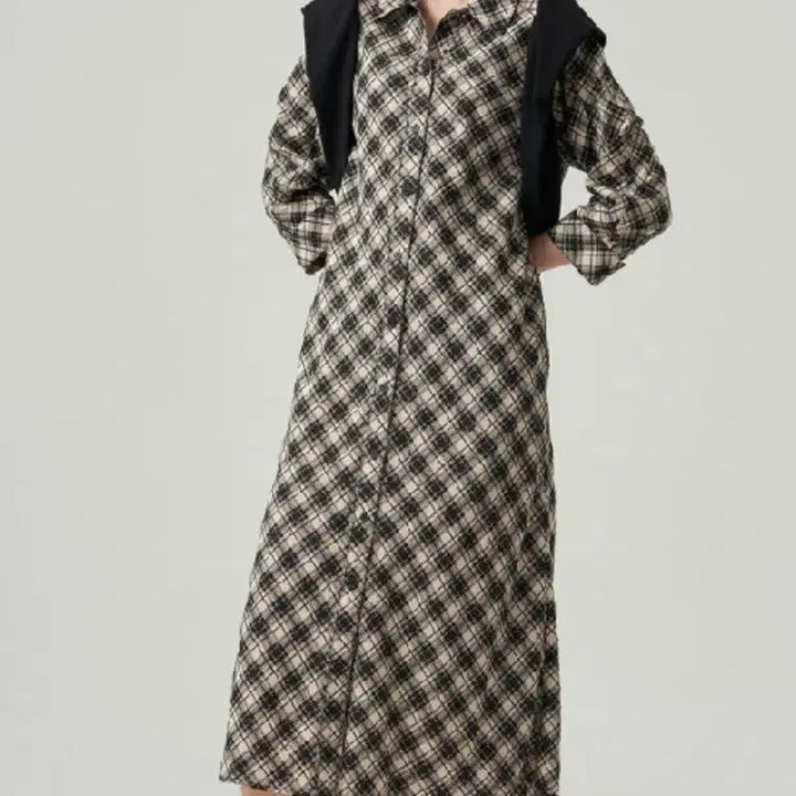 [SOLD OUT] 한섬 DKNY 체크 롱원피스 66
