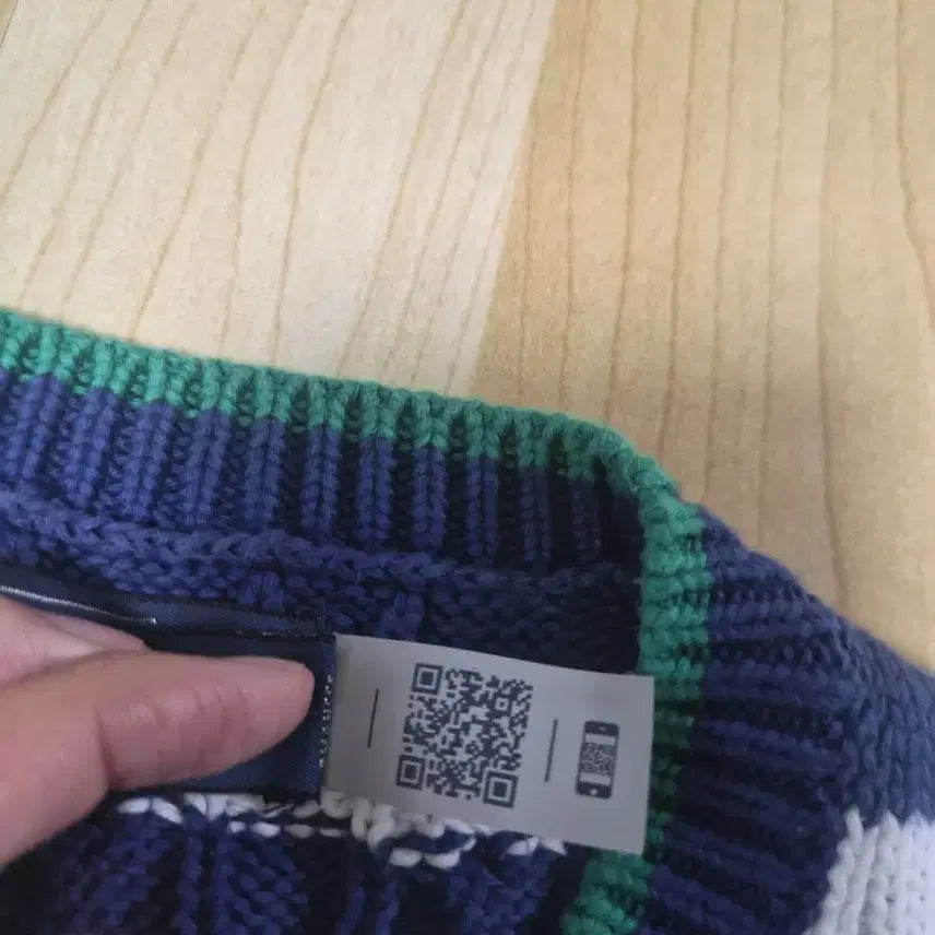 [BUNJANG] Polo Ralph Lauren Shuhua Stripe Cable Knit Short Sleeve Cardigan / (아이들슈화착용)폴로 랄프로렌 여성 스트라이프 케이블 숏슬리브 반팔니트
