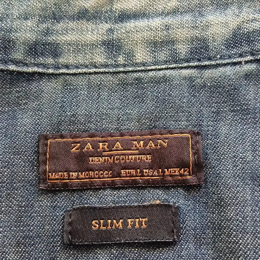 [BUNJANG] Zara Vintage Washed Denim Shirt L / 자라 Zara 빈티지 데미지 워싱 데님셔츠 L