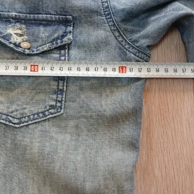 [BUNJANG] Zara Vintage Washed Denim Shirt L / 자라 Zara 빈티지 데미지 워싱 데님셔츠 L