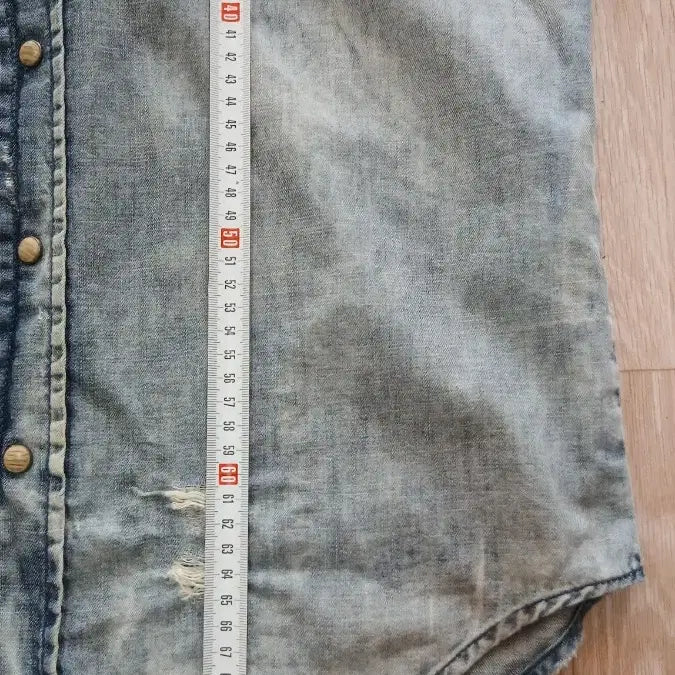 [BUNJANG] Zara Vintage Washed Denim Shirt L / 자라 Zara 빈티지 데미지 워싱 데님셔츠 L