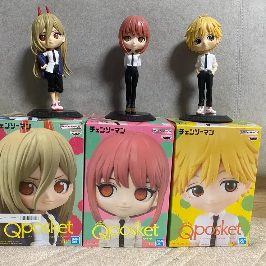 [BUNJANG] Chainsaw Man Q Posket Figure Bundle Set / [개봉품] 체인소맨 파워 마키마 덴지 큐포스켓 3종 일괄