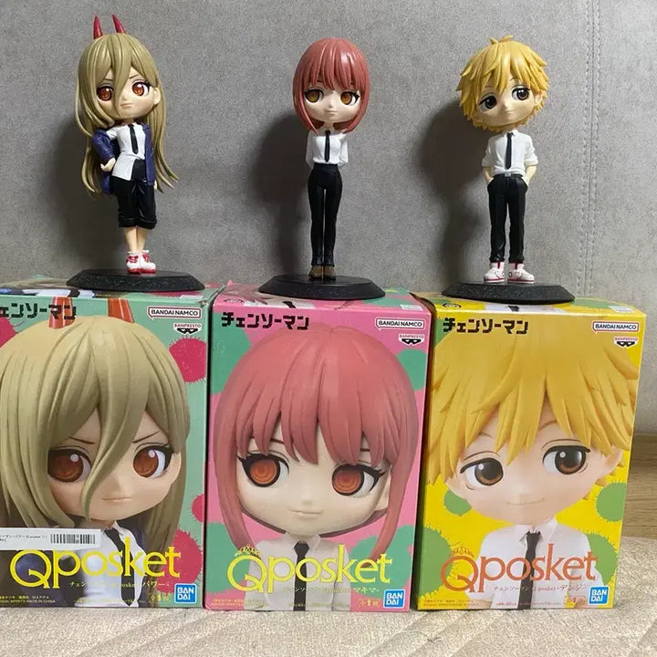 [BUNJANG] Chainsaw Man Q Posket Figure Bundle Set / [개봉품] 체인소맨 파워 마키마 덴지 큐포스켓 3종 일괄