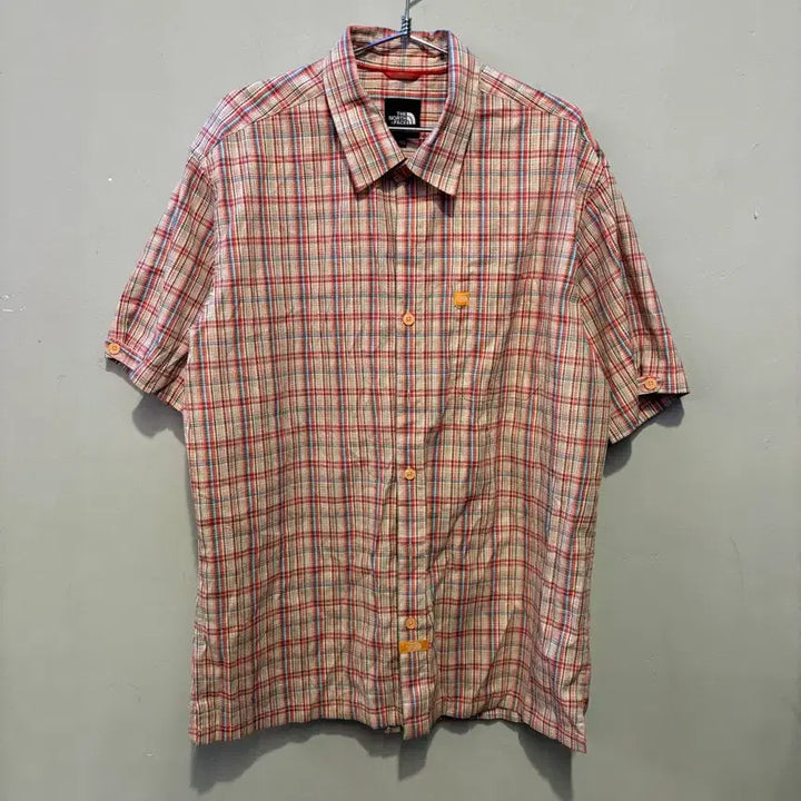[BUNJANG] The North Face Checkered Short Sleeve Shirt / 노스페이스 체크 반팔 셔츠
