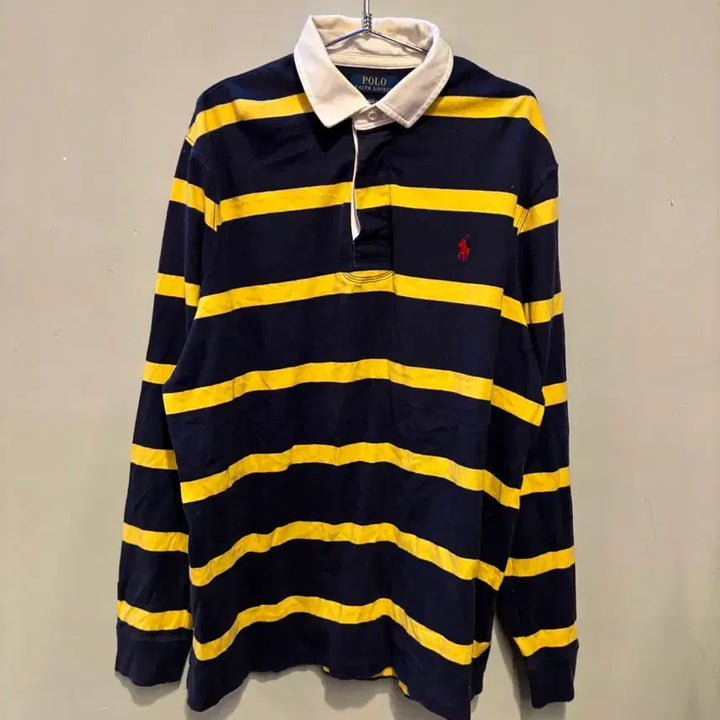 [BUNJANG] Polo Ralph Lauren Striped Rugby Shirt / 폴로 랄프로렌 정품 단가라 럭비티 (얼룩)