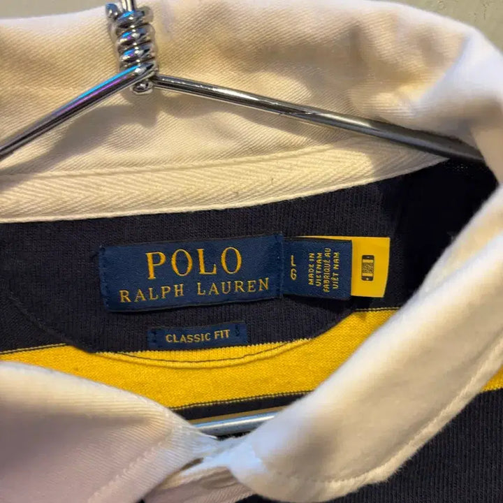 [BUNJANG] Polo Ralph Lauren Striped Rugby Shirt / 폴로 랄프로렌 정품 단가라 럭비티 (얼룩)
