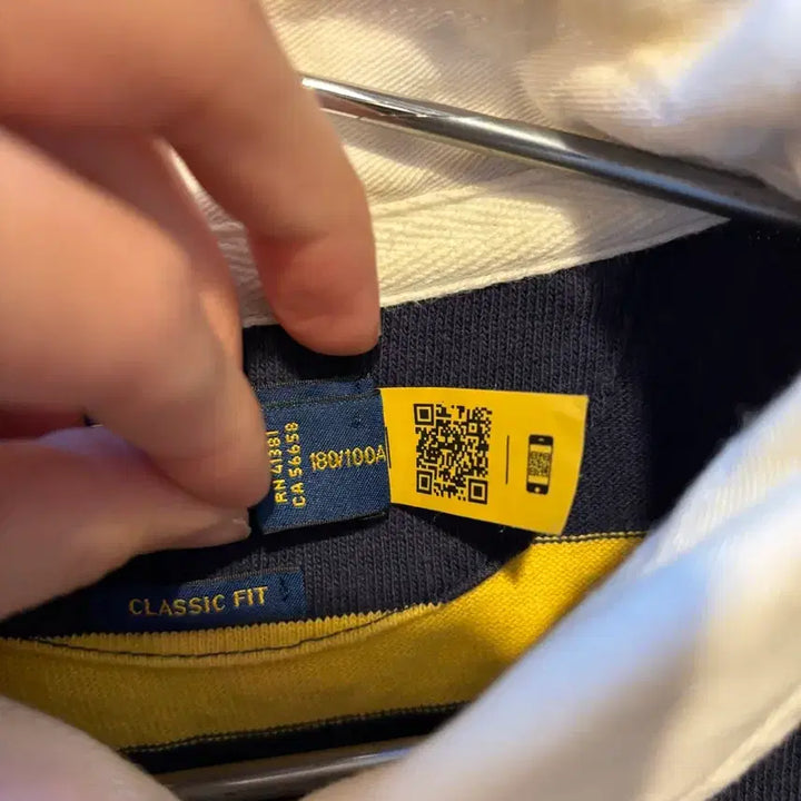 [BUNJANG] Polo Ralph Lauren Striped Rugby Shirt / 폴로 랄프로렌 정품 단가라 럭비티 (얼룩)