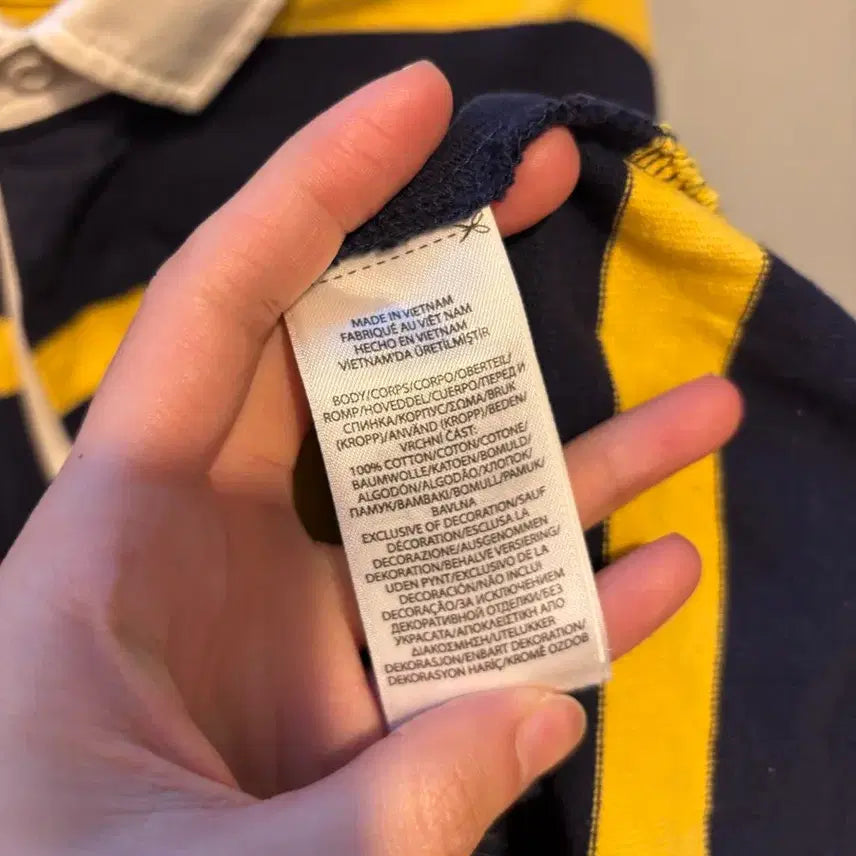 [BUNJANG] Polo Ralph Lauren Striped Rugby Shirt / 폴로 랄프로렌 정품 단가라 럭비티 (얼룩)