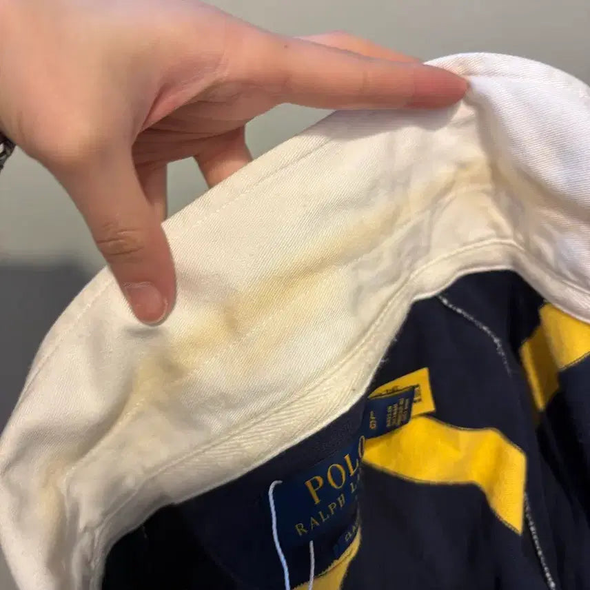 [BUNJANG] Polo Ralph Lauren Striped Rugby Shirt / 폴로 랄프로렌 정품 단가라 럭비티 (얼룩)