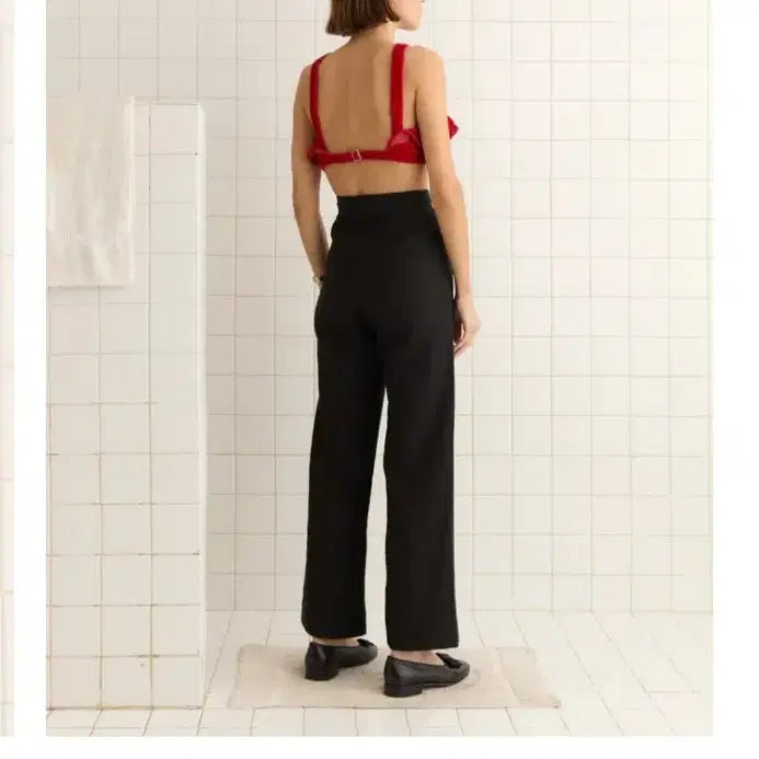 [BUNJANG] BODE Velvet Ruffle Bra Top Chili M / BODE 보디 벨벳 러플 브라 탑 M 칠리