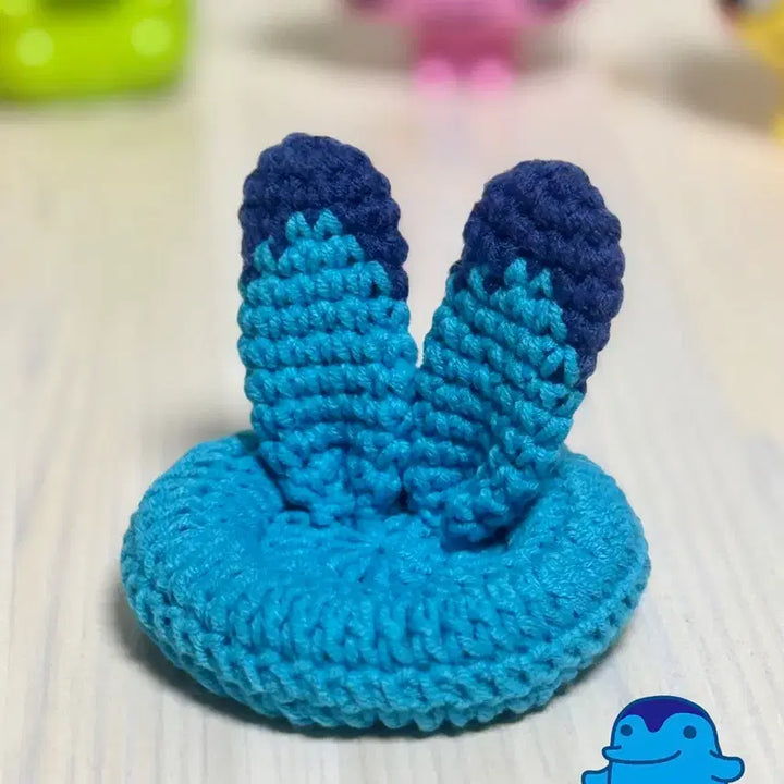 [BUNJANG] Tamagotchi Knitted Cushion - Ginjirochi / Mitsu For You Pop Up Case Stand / 다마고치 뜨개 방석 - 긴지로치 / 미츠 포유 포플 썸 케이스 거치대