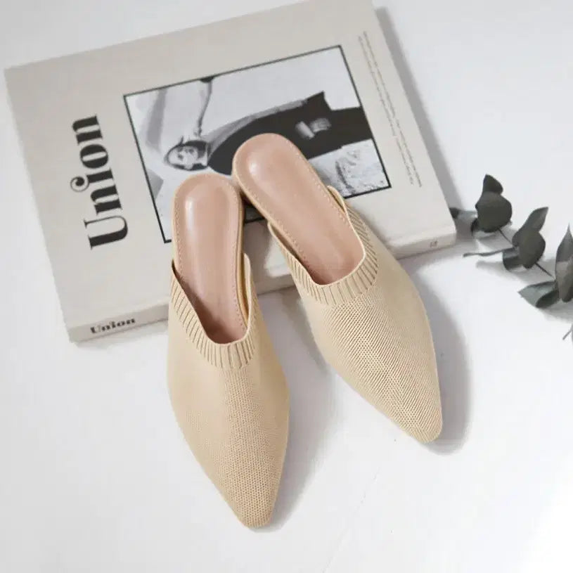 [BUNJANG] Pointed Toe Knit Mule Slippers / 새상품 특가) 뾰족코 니트뮬 슬리퍼(230,240)