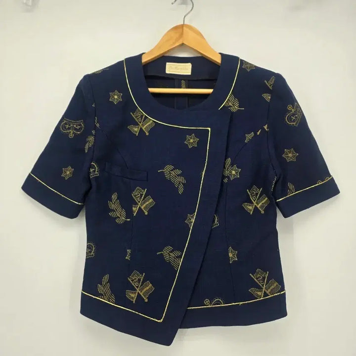 [BUNJANG] Vintage Gold Embroidered Navy Jacket / 일본빈티지 고급스러운 골드 자수 디테일이 자켓 [B20635]
