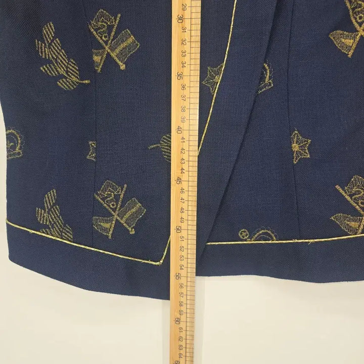 [BUNJANG] Vintage Gold Embroidered Navy Jacket / 일본빈티지 고급스러운 골드 자수 디테일이 자켓 [B20635]