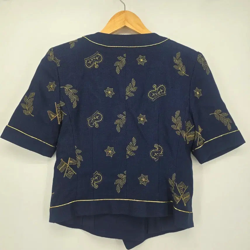 [BUNJANG] Vintage Gold Embroidered Navy Jacket / 일본빈티지 고급스러운 골드 자수 디테일이 자켓 [B20635]