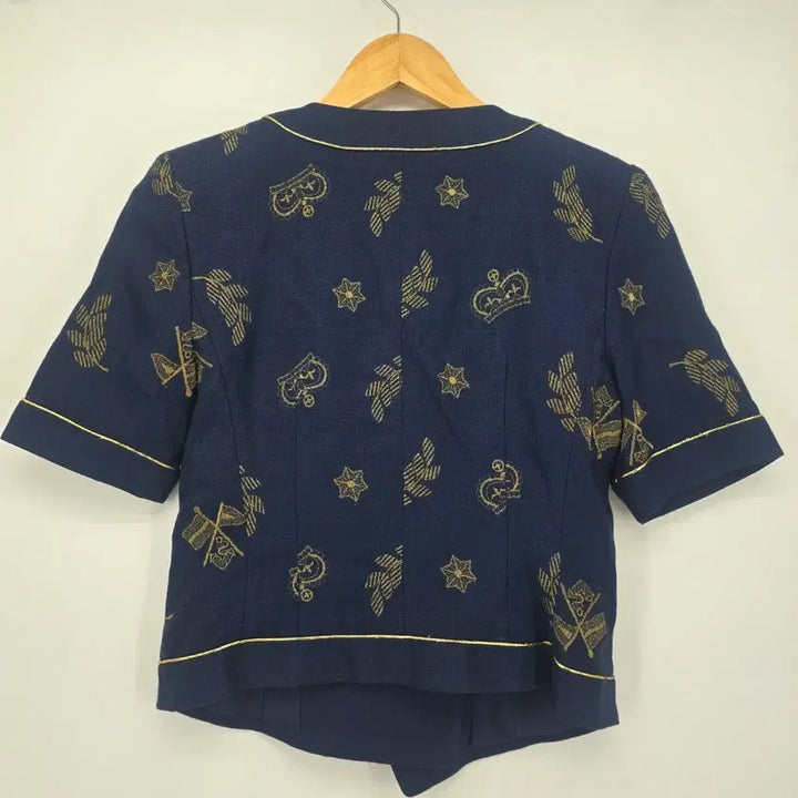 [BUNJANG] Vintage Gold Embroidered Navy Jacket / 일본빈티지 고급스러운 골드 자수 디테일이 자켓 [B20635]