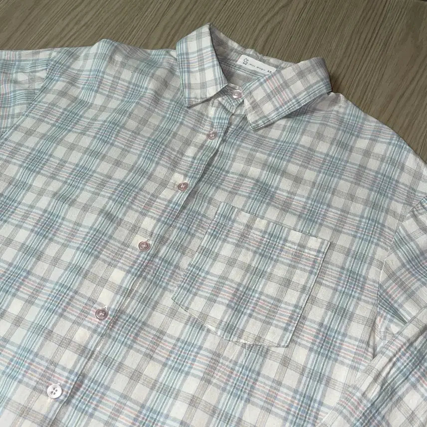 [BUNJANG] Slow and French, Striped &amp; Checked Short Sleeve Shirts / 에이블리 슬로우앤드 반팔 셔츠 스트라이프 셔츠 체크 셔츠