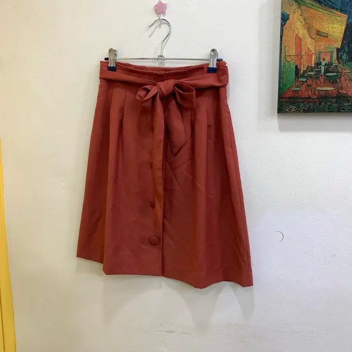 [BUNJANG] Ribbon Tie Midi Skirt / 리본 매듭 미디 스커트