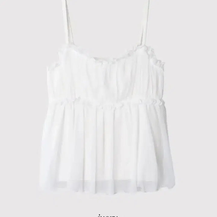 [SOLD OUT] 에이블리 쇼퍼랜드 쉬폰 레이스 나시 슬리브리스 아이보리