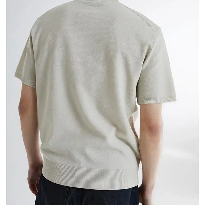 [BUNJANG] Spao Henley Neck Short Sleeve Knit Top / 새상품)스파오 남성 여성 헨리넥 반팔 니트 xxl 라이트베이지