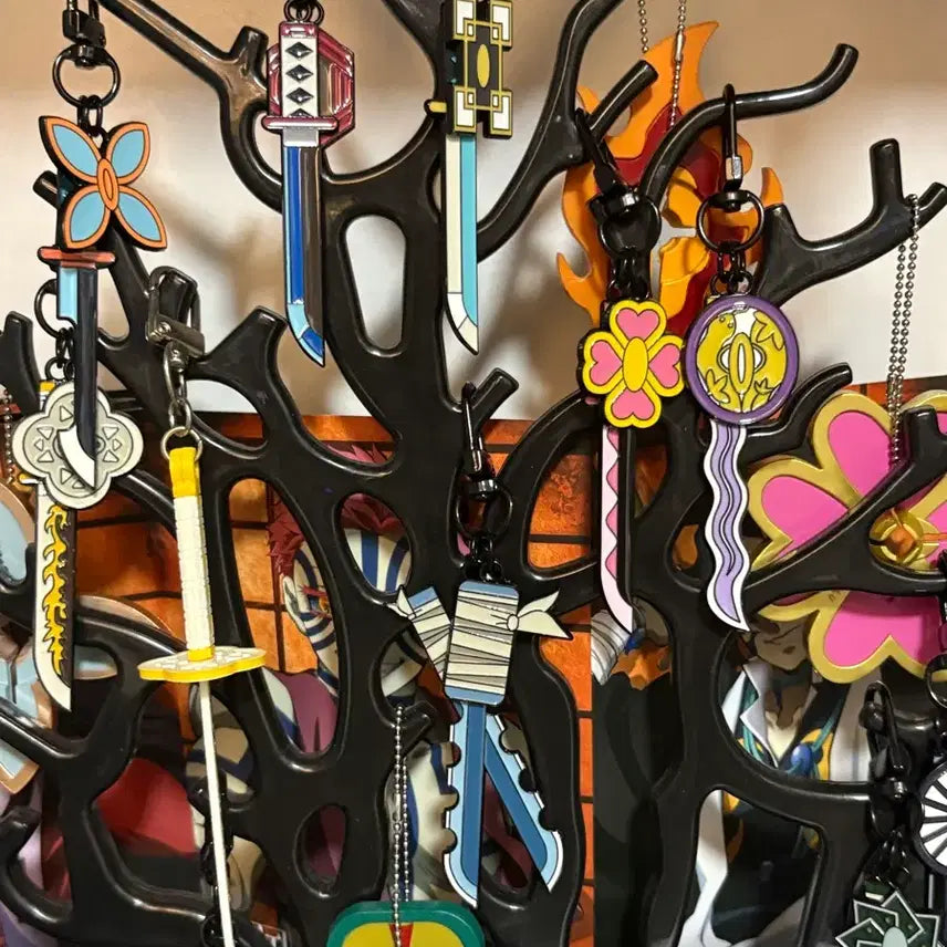 [BUNJANG] Demon Slayer Rengoku Kyojuro Sun Blade Keyring Bundle Set / [직/택] 귀멸의칼날 메가박스 일륜도 키링 10종 일괄
