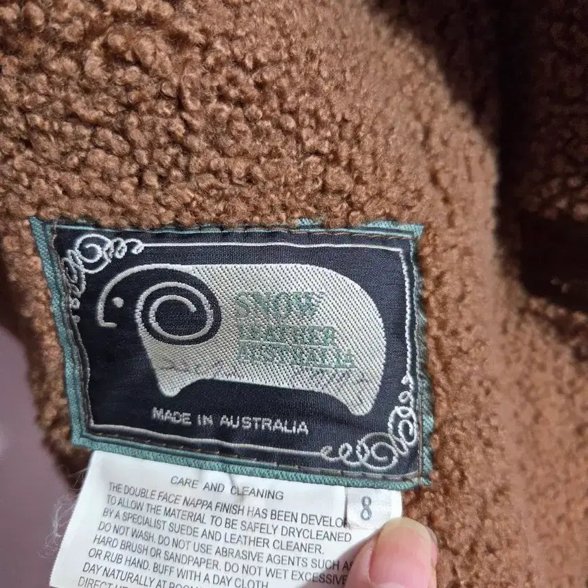 [BUNJANG] Snowy River Sheepskin Leather Mustang Jacket Coat / 브라운 무스탕 가죽 자켓 코트