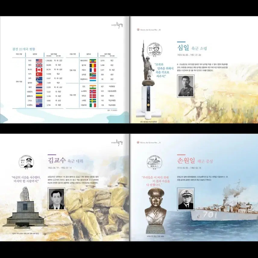 [BUNJANG] 2015 Korean War Heroes Stamp Album / 2015 6.25 전쟁 호국영웅 우표첩