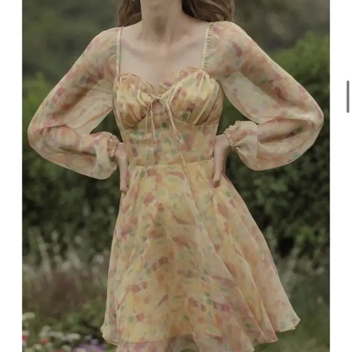 [BUNJANG] Dundrop Han So-hee Floral Sheer Dress / 한소희착용)) 던드롭 시스루 플라워 원피스 M사이즈