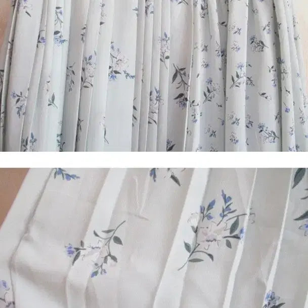 [BUNJANG] Vintage Pleated Skirt / 연블루 플라워 / 플리츠 스커트