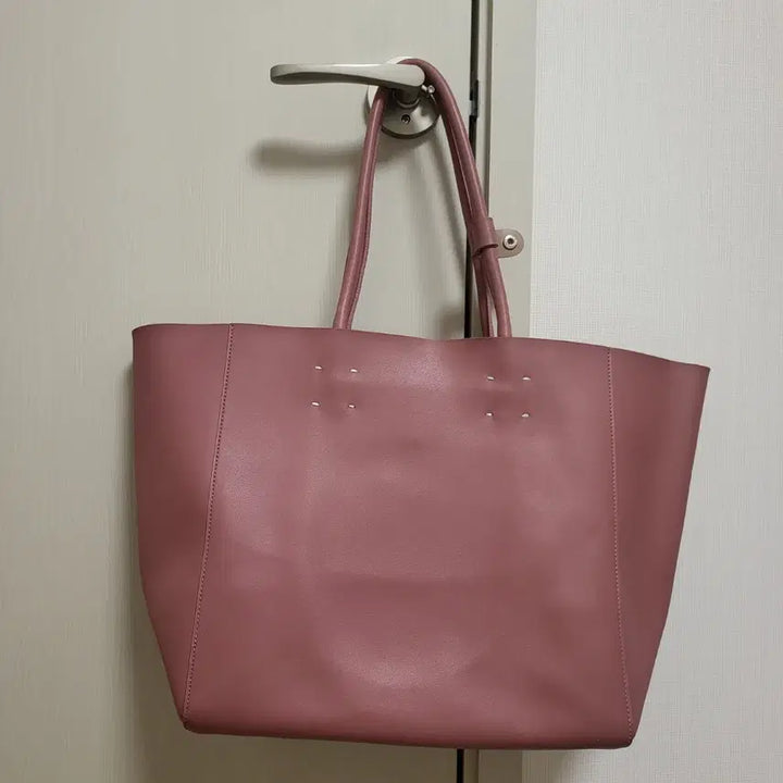[BUNJANG] Pink Leather Tote Bag / 핑크색 가죽 토트백