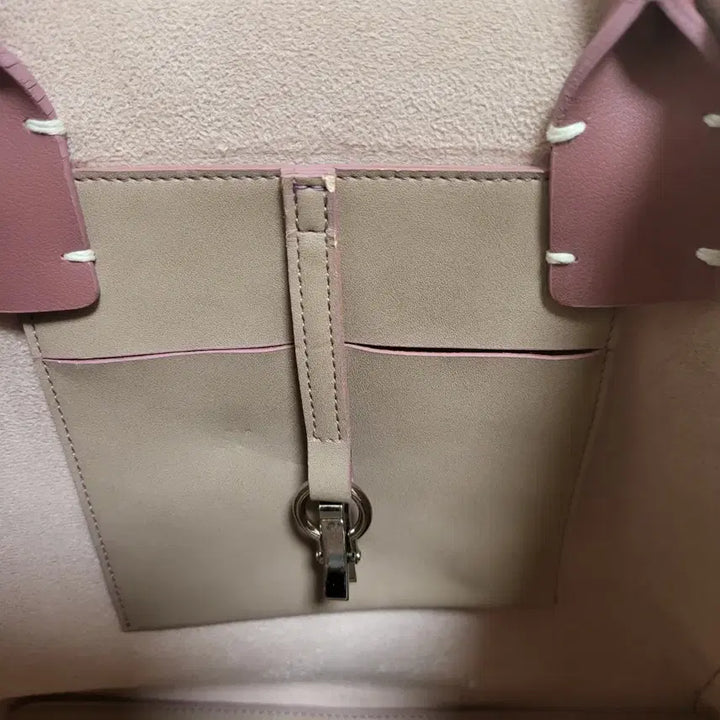 [BUNJANG] Pink Leather Tote Bag / 핑크색 가죽 토트백