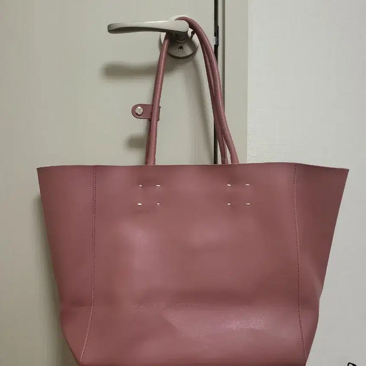 [BUNJANG] Pink Leather Tote Bag / 핑크색 가죽 토트백