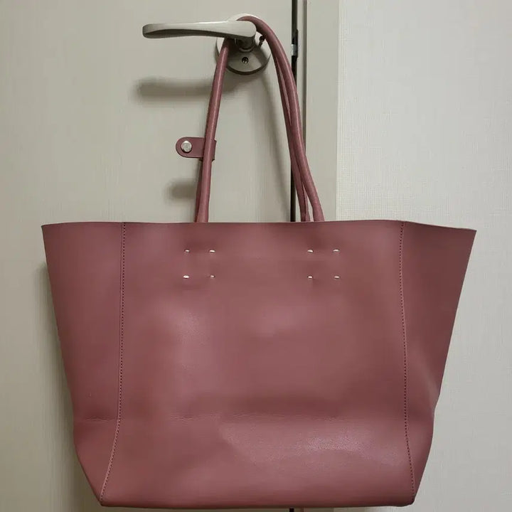 [BUNJANG] Pink Leather Tote Bag / 핑크색 가죽 토트백