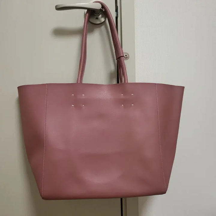 [BUNJANG] Pink Leather Tote Bag / 핑크색 가죽 토트백