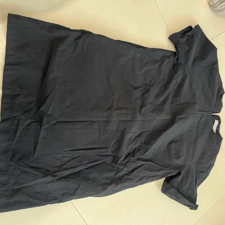 [BUNJANG] Black Short-Sleeve Long One-Piece Dress / 검정색 반팔 롱 원피스