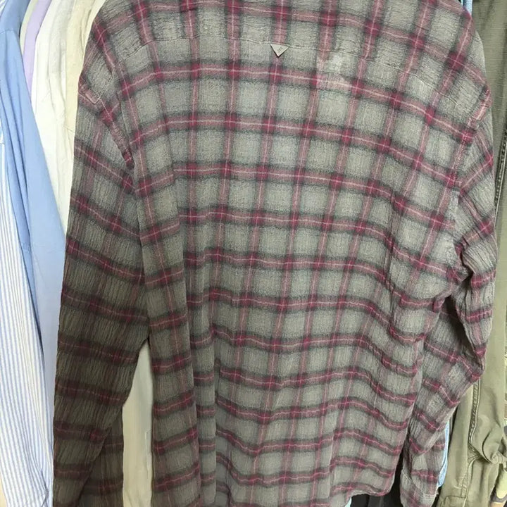 [BUNJANG] Years Ago Dirty Washed 3 Shirt Dusty Black Red / 이얼즈어고 더티 워시드 3 포이카 셔츠 더스티 블랙 레드