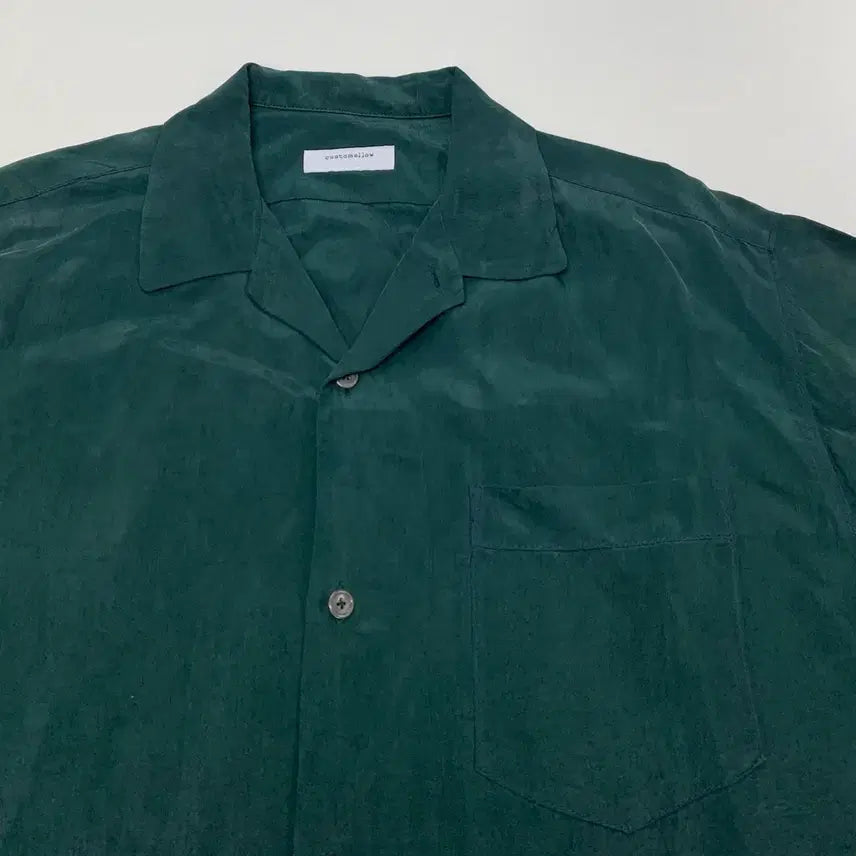[BUNJANG] Customellow Oversized Fit Pajama Short-Sleeve Shirt (Green) / 커스텀멜로우 오버핏 파자마 셔츠 반팔 남방 (95)
