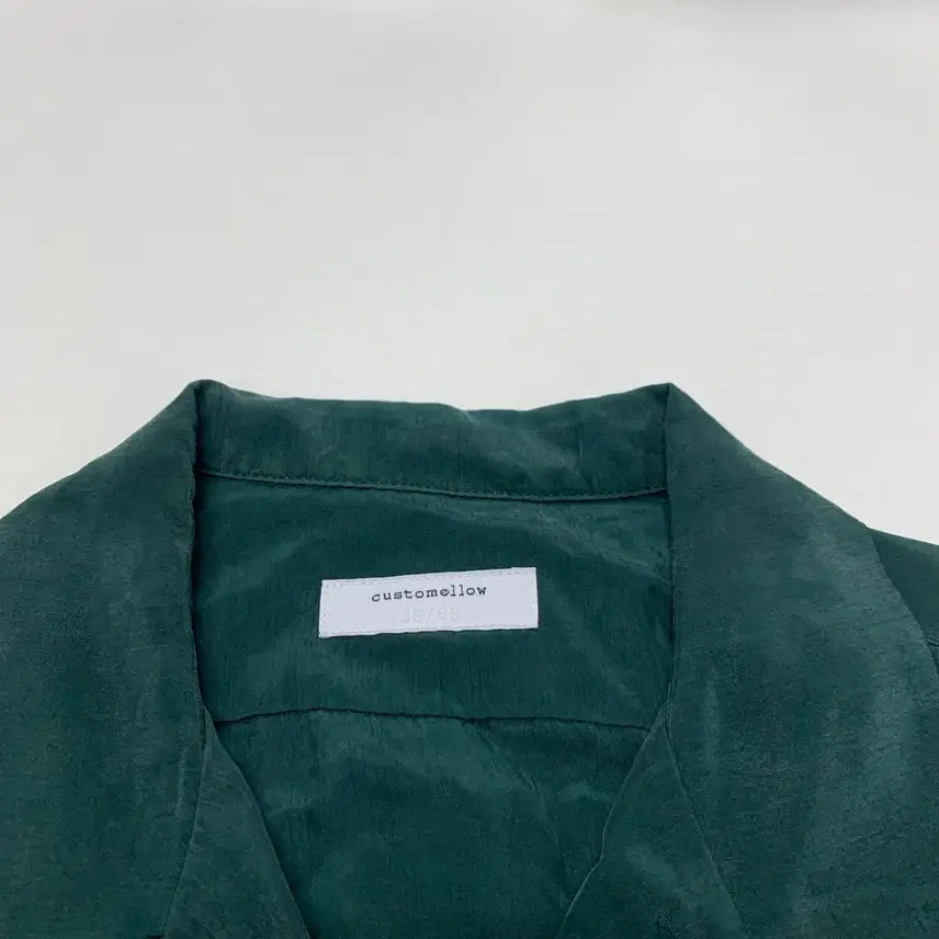[BUNJANG] Customellow Oversized Fit Pajama Short-Sleeve Shirt (Green) / 커스텀멜로우 오버핏 파자마 셔츠 반팔 남방 (95)