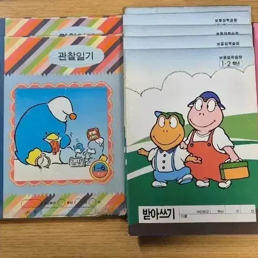 [BUNJANG] Vintage Elementary School Notebook Set - Nature Diary, Dictation, General / 국민학교 공책  학습장 자연 관찰 일기 외