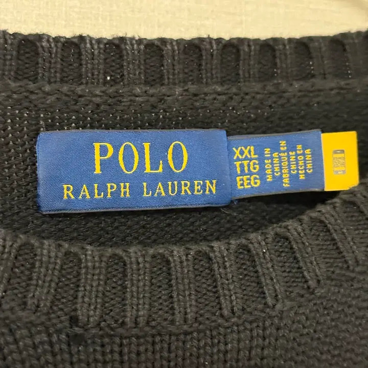 [BUNJANG] Polo Ralph Lauren Cotton Knit Sweater XXL / (23FW정품)폴로 랄프로렌 코튼 니트 블랙 XXL