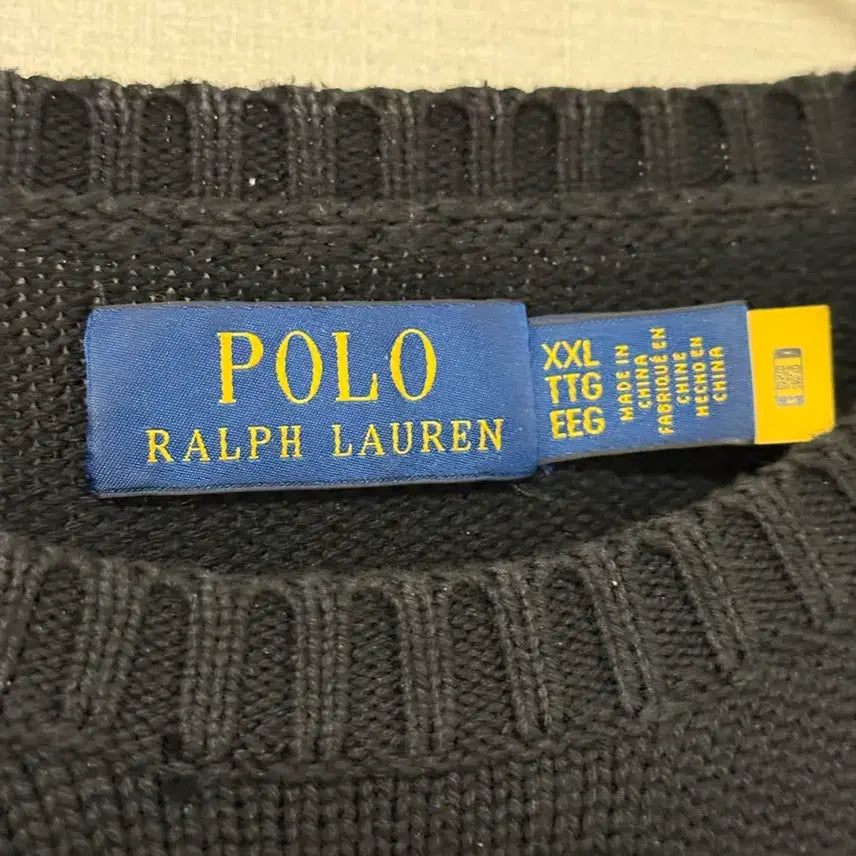 [BUNJANG] Polo Ralph Lauren Cotton Knit Sweater XXL / (23FW정품)폴로 랄프로렌 코튼 니트 블랙 XXL