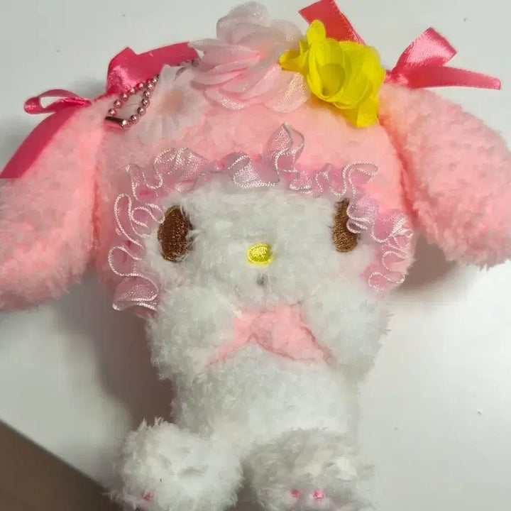[BUNJANG] Sanrio My Melody Flower Mascot Plush Doll / 반택포)산리오 마이멜로디 플라워 마스코트 mc 누이구루미 인형