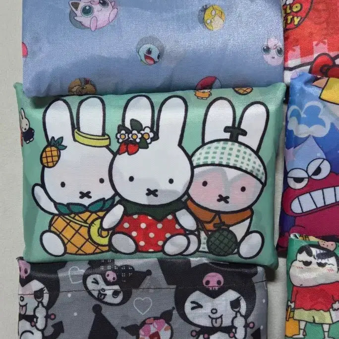 [BUNJANG] Character Foldable Shopping Bag (Pokemon, Miffy, Shin-chan, Hello Kitty, Kuromi) / 캐릭터 접이식 장바구니  (포켓몬/미피/짱구/키티.쿠로미)