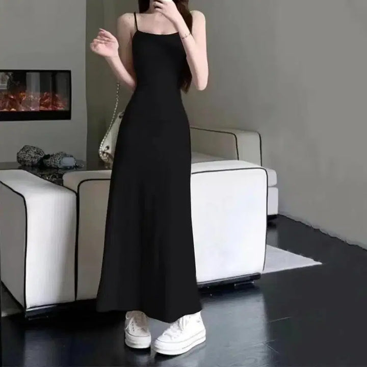[BUNJANG] High-Waist Sleeveless Maxi Dress - L / 하이웨스트 나시 롱원피스-L