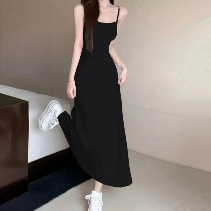 [BUNJANG] High-Waist Sleeveless Maxi Dress - L / 하이웨스트 나시 롱원피스-L
